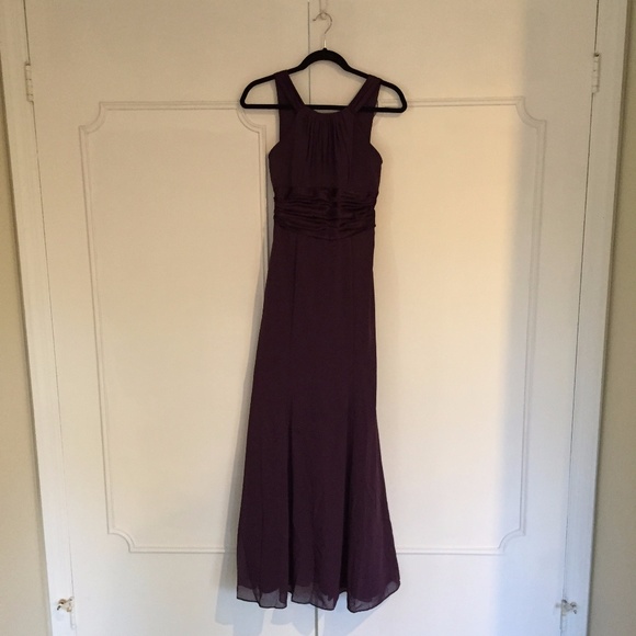 David's Bridal Prom & Bridal Purple Chiffon Dress - Picture 2 of 5